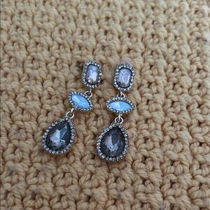 Elegant Silver and Gray Drop Earrings